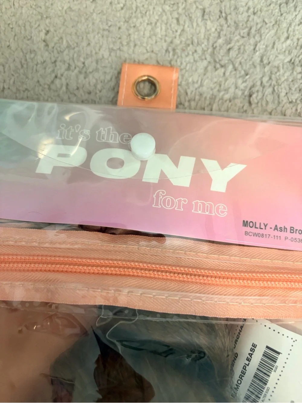 Insert Name Here Molly Clip-In Ponytail - Ash Brown - BRAND NEW